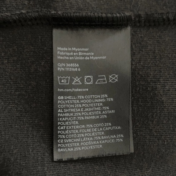 H&M Black Oversized Thick Velour Hoodie Drop Shoulder Kangaroo Winter Cozy Top M - Picture 6 of 7